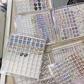 吸塑盘新款美甲钻饰品收纳盒CD盒高透亚克力钻饰品整理盒美甲钻片