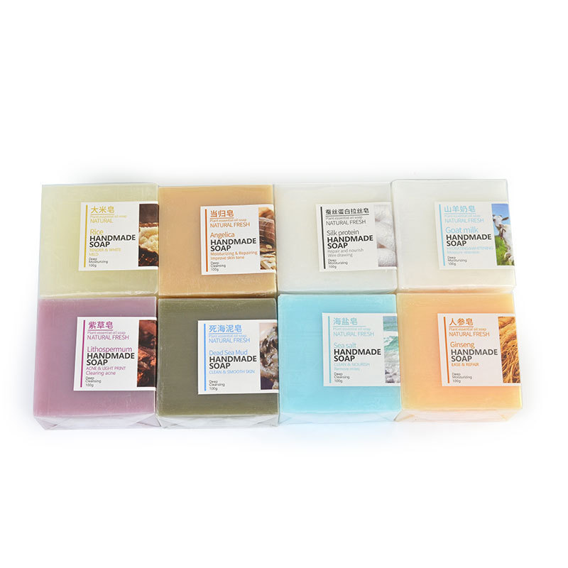 Cross-border bamboo charcoal soap goat milk silk sea salt essential oil soap soap fragrance soap facial and body wash handmade soap OEM/ODM