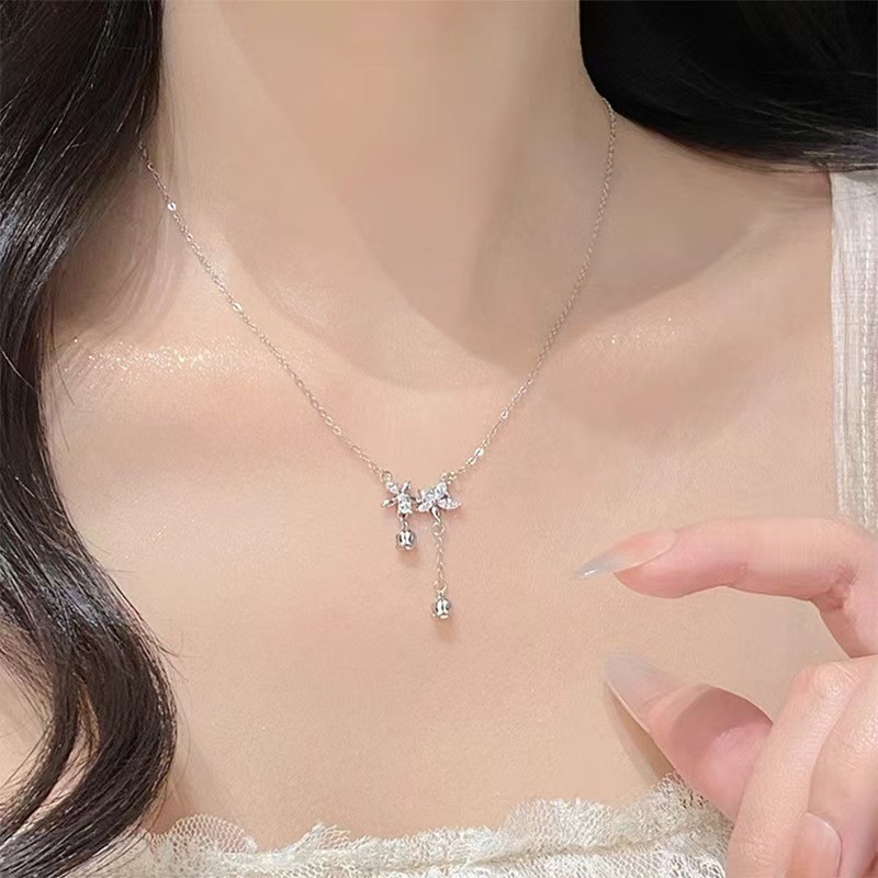新款锆石清新吊坠系列项链女高级感轻奢个性小众秋冬项饰一件批发|undefined