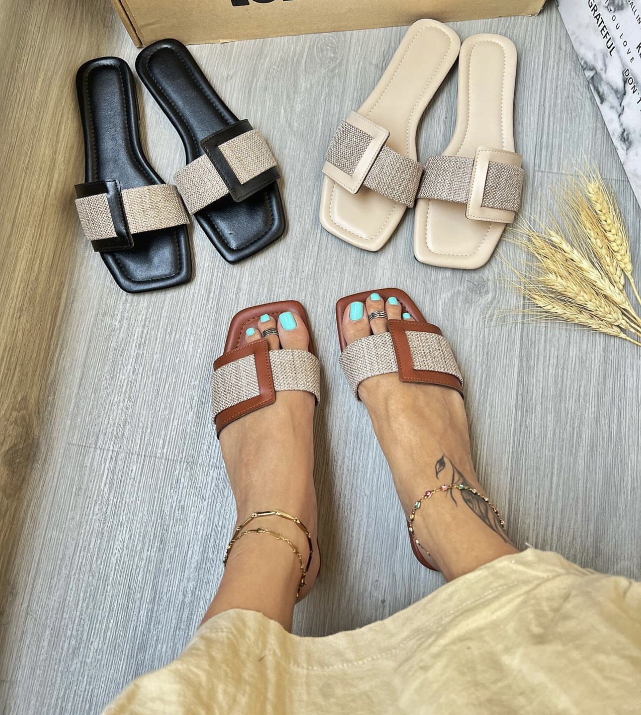 Women's Elegant Commute Color Block Square Toe Slides Slippers Beach Sandals display picture 1