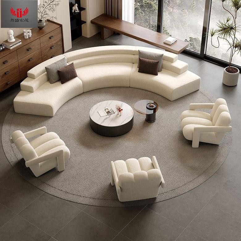 Sofá semi-circular arqueado de forma especial Salón de belleza Oficina Hotel Lobby Business Lounge Reception Negociación