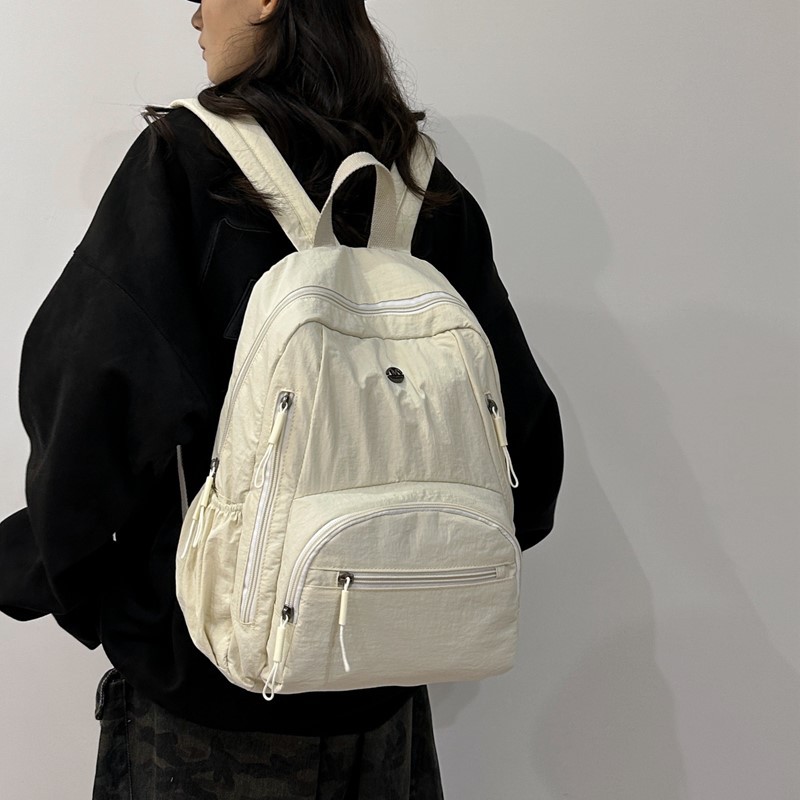 Cross-Border New Nylon Fabric Women's Bag, Large-Capacity Travel Backpack, Fashionable Niche Women's Backpack, Student School Bag