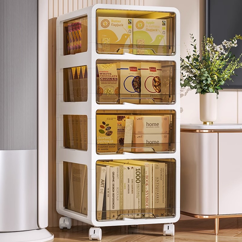 Drawer-type Storage Cabinet Multi-layer Movable Snack Cabinet Plastic Storage Cabinet Household Storage Cabinet Toy Storage Box