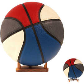 木质篮球展示架家用桌面装饰摆件商用球类摆件置物架桌上纪念球架