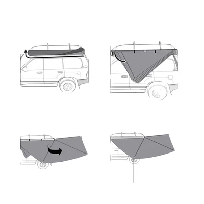 Avtomobil yan çətirləri: Three-In-One Outdoor Camping Side