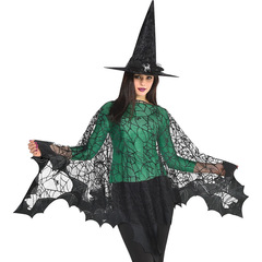 外国貿易ハロウィンクモの巣コウモリマントヨーロッパとアメリカの黒のお祭り大人と子供のショールライトコスケープ