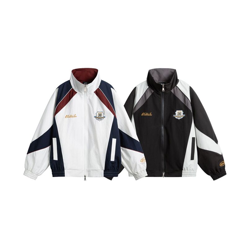 OLDTRIBE Japanese-style trendy retro color-blocked sports high street style stand-up collar jacket men's casual coat JK250 OLDTRIBE Japanese-style trendy retro color-blocked sports high street style stand-up collar jacket men's casual coat JK250
