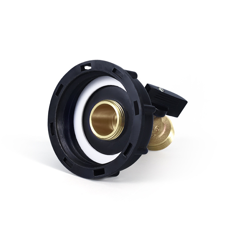 Transfronterizo químico barril IBC Ton barril conector Ton Válvula de barril accesorios Ton barril de latón Boquilla DE AGUA válvula de bola de mariposa grifo