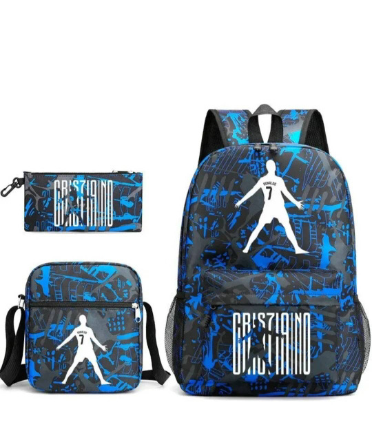 Puntada mochila bolsa de hombro Deportes masculino y femenino estudiante de secundaria bolsa de tres piezas conjunto estrella del bebé