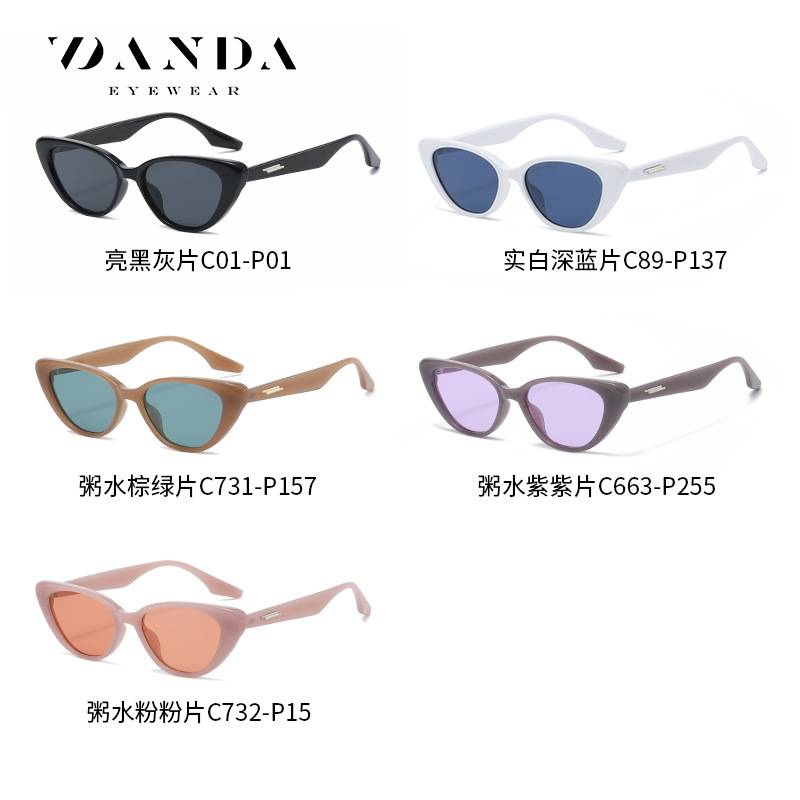 Nuevas gafas de sol personalizadas transfronterizas Moda europea y americana de las mujeres gafas de sol ojo de gato 6304 Internet Celebrity ins estilo moda marca gafas de sol