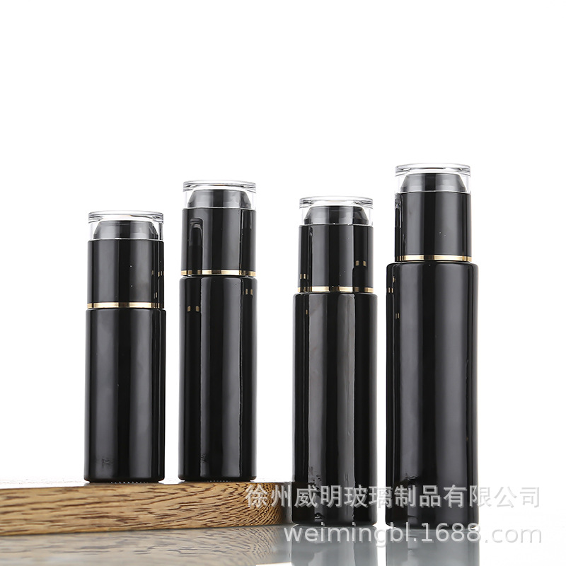 玻璃化妆品包装瓶30ml乳液瓶按压100ml精华喷雾瓶分装瓶烫金瓶