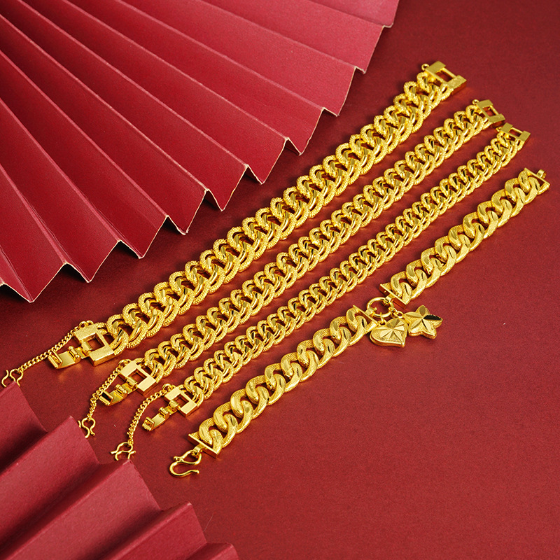 Brazalete de oro de oro vietnamita pareja de hombres y mujeres personalidad exagerada Europa y América accesorios joyas transfronterizas del sudeste asiático nuevos productos