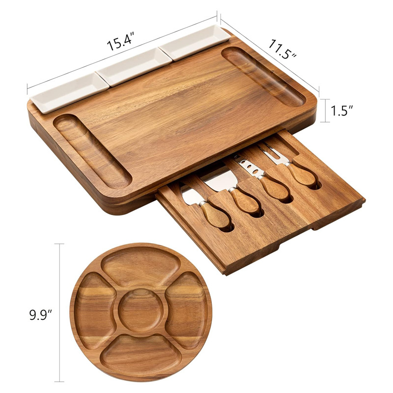 Queso de madera tabla de quesos hogar multifuncional tabla de cortar fiesta fruta postre pastelería bandeja de madera