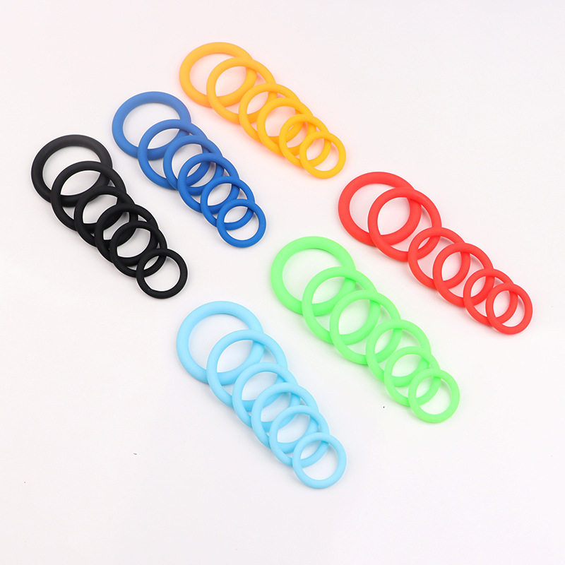Silicone 6-Ring Locking Ring Set, Wearable Delay Trainer, Sky Blue — detail image 9