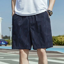 夏季薄款棉沙滩裤5分中裤外穿居家宽松休闲短裤男士五分裤