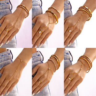 (Cross-border trading), fashionable universal sophisticated jewelry stainless steel, accessory, 750 sample gold, high-quality style, (Physicals)