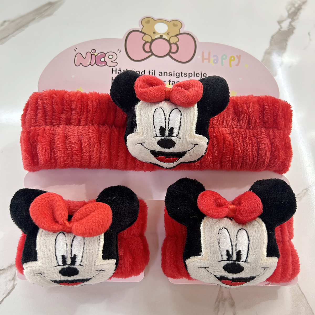 Banda de cabello de moda con tarjeta de papel dulce decoración de animales pequeños de peluche de lavado banda de cabello de dibujos animados correa de muñeca tridimensional