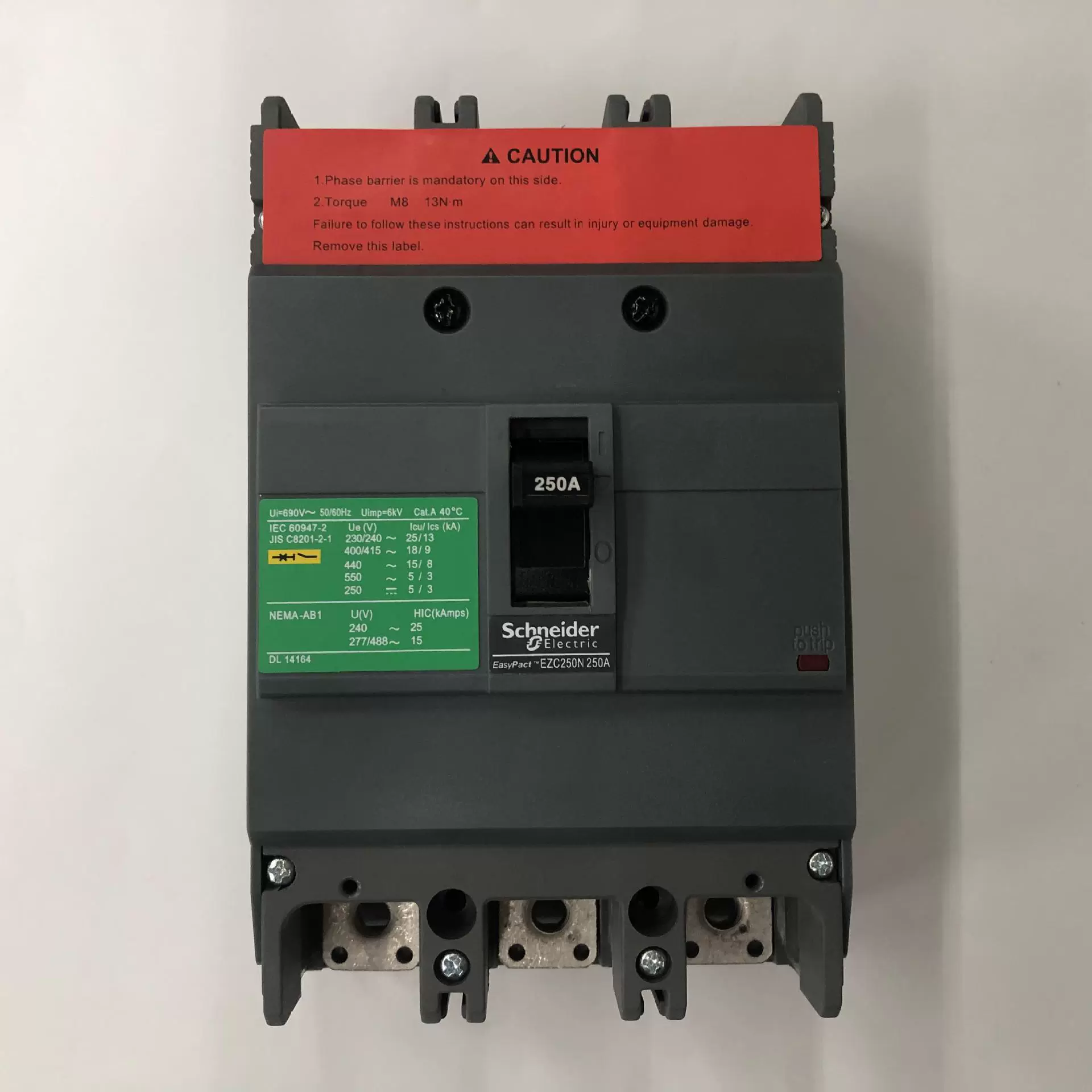 Оригинальный подлинный EZC250N3250 3P 250A воздушный выключатель Schneider с пластиковым корпусом