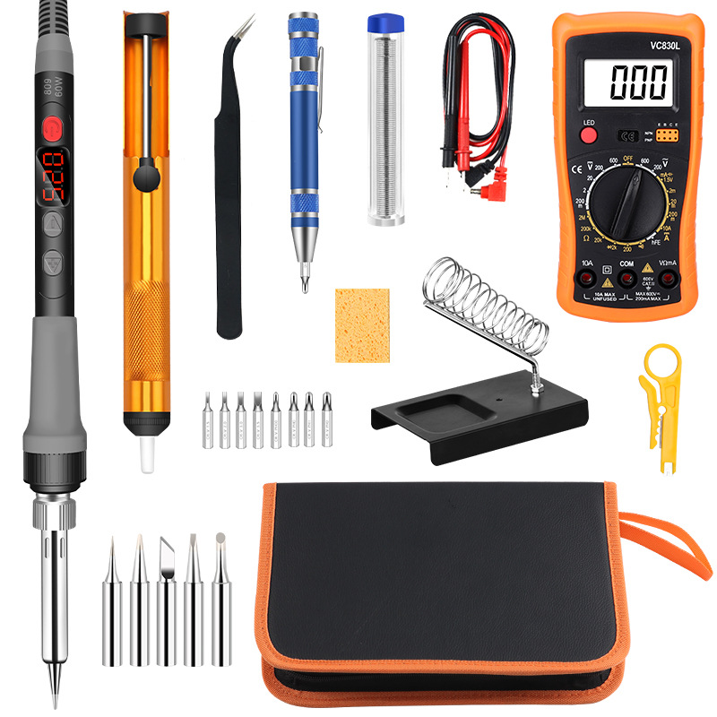 厂家直销 数显可调温60w电烙铁工具包套装万用表维修恒温焊接家用