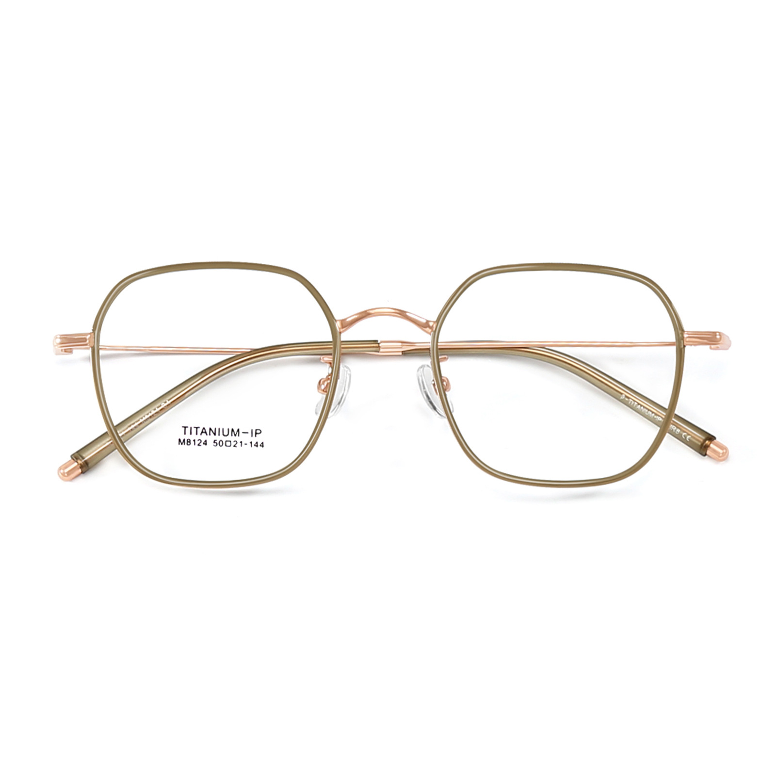 Luz de titanio puro liso llamativo retro miopía gafas marco flexible titanio Piernas Sin cara clip gafas Danyang venta al por mayor