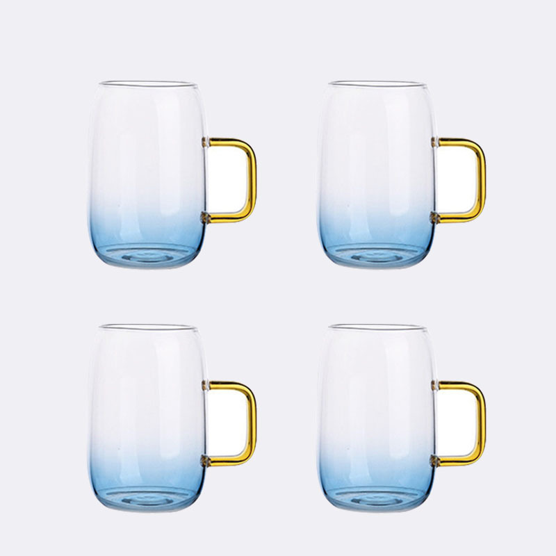 Botella de agua fría vidrio resistente al calor de alta temperatura a prueba de explosiones hogar de gran capacidad juego de té taza de mármol azul botella de agua fría