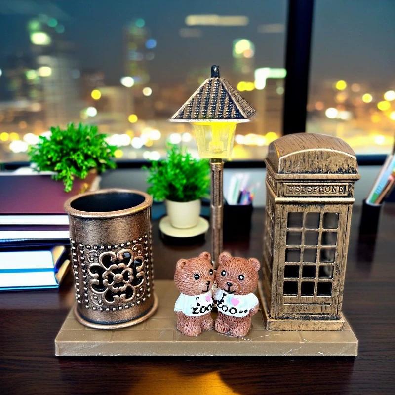 Творческий студенческий подарок антикварный медведь уличный фонарь