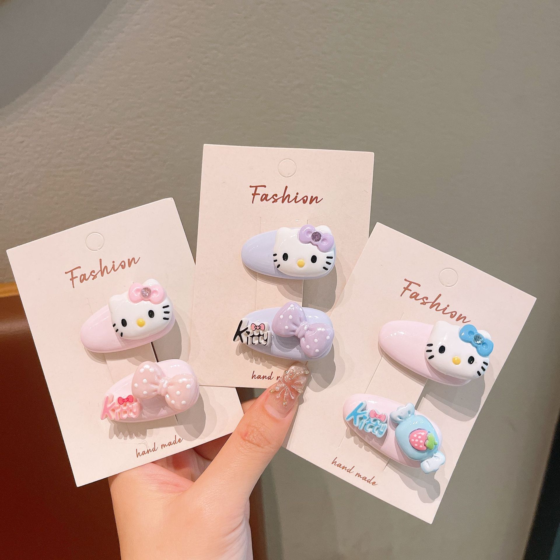 Baby Super Germination Card Cute caricatura gatito clip para el cabello para niños no daña clip de frangeo dulce clip lateral