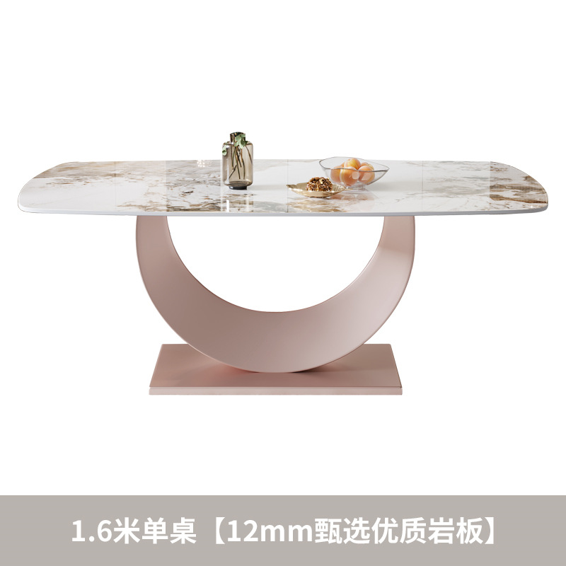 Luz de lujo Rock placa mesa de comedor y silla combinación moderna simple hogar pequeño apartamento sala de estar rectangular comedor mesa de comedor