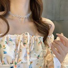 小众设计感仙气串珠颈链新娘婚纱气质水晶锁骨链流苏珍珠项链女