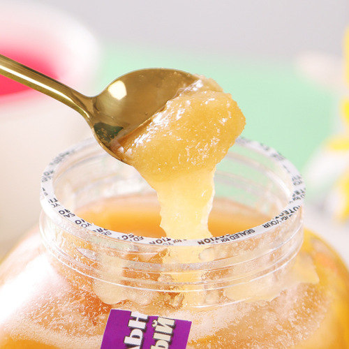 Russian-imported winter bear linden honey, delicious honey in bottles, sweet and smooth honey for office drinking