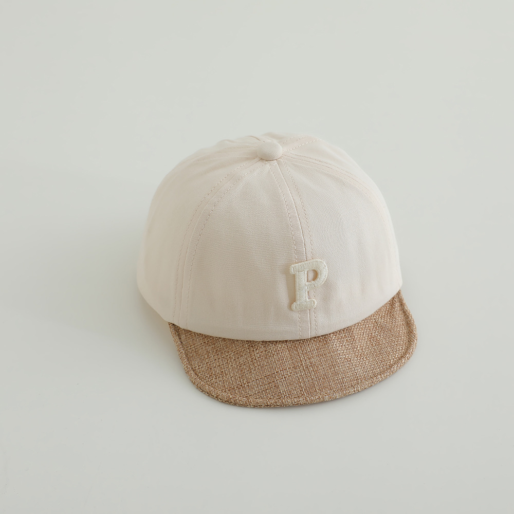 Sombrero infantil de primavera y otoño de letras p, sombrero de brida suave, sombrero de béisbol casual coreano, sombrero de lengua de pato.