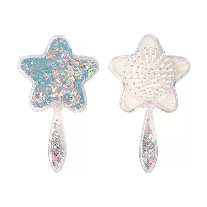 辉运新款气垫梳五角星亮片美发梳头皮按摩气囊梳跨境亚马逊梳子