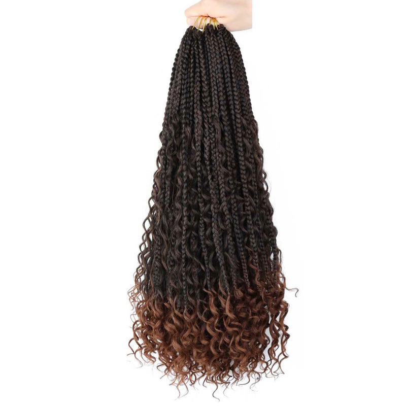 化学繊維の髪の三つ編みの飛子box braids crochet hairアフリカの汚いお下げのかぎ針の髪のそばめ|undefined