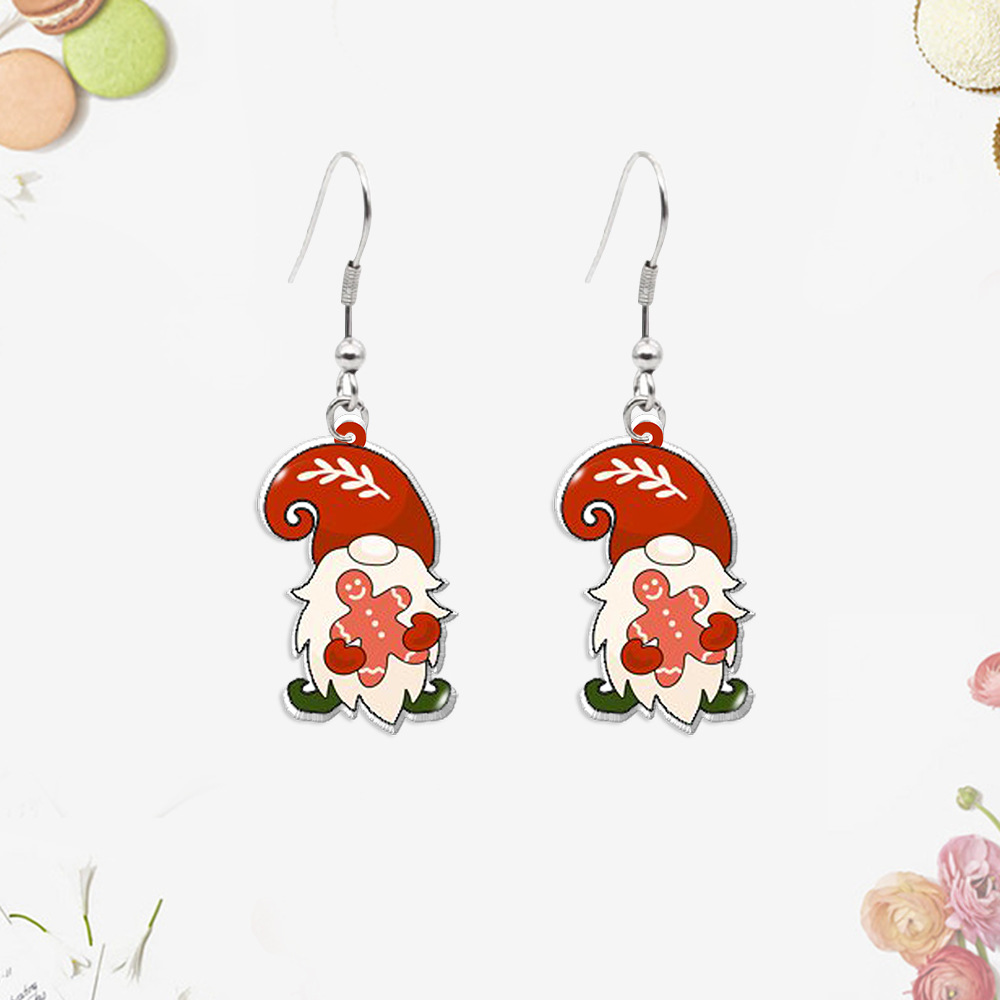 Cute Christmas Tree Santa Claus Letter Stainless Steel Epoxy Drop Earrings 1 Pair display picture 2