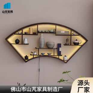 Antique Storage Rack Light Belt Small Antique Rack Wall Chinese Style Home Storage Wall Duobao Pavilion Fragmentary Storage