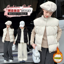 女童马甲秋冬款2025新款洋气儿童冬装坎肩背心大童冬季外穿外套潮