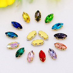 金底馬眼爪鑽 D形玻璃爪鑽手縫鑽diy服裝鞋子包包配件 廠家批發