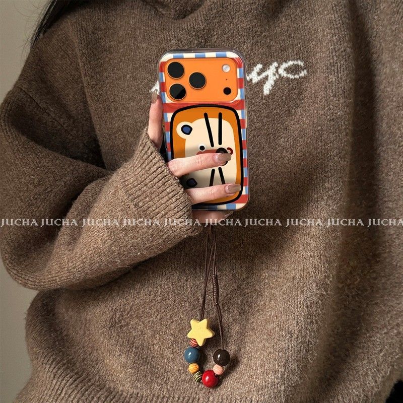 Suitable for Apple 17Promax Mobile Phone Case with High Appearance and Appearance Control Iphone16 Cooling 15 Niche Plaid Lion Head Suitable for Apple 17Promax Mobile Phone Case with High Appearance and Appearance Control Iphone16 Cooling 15 Niche Plaid Lion Head