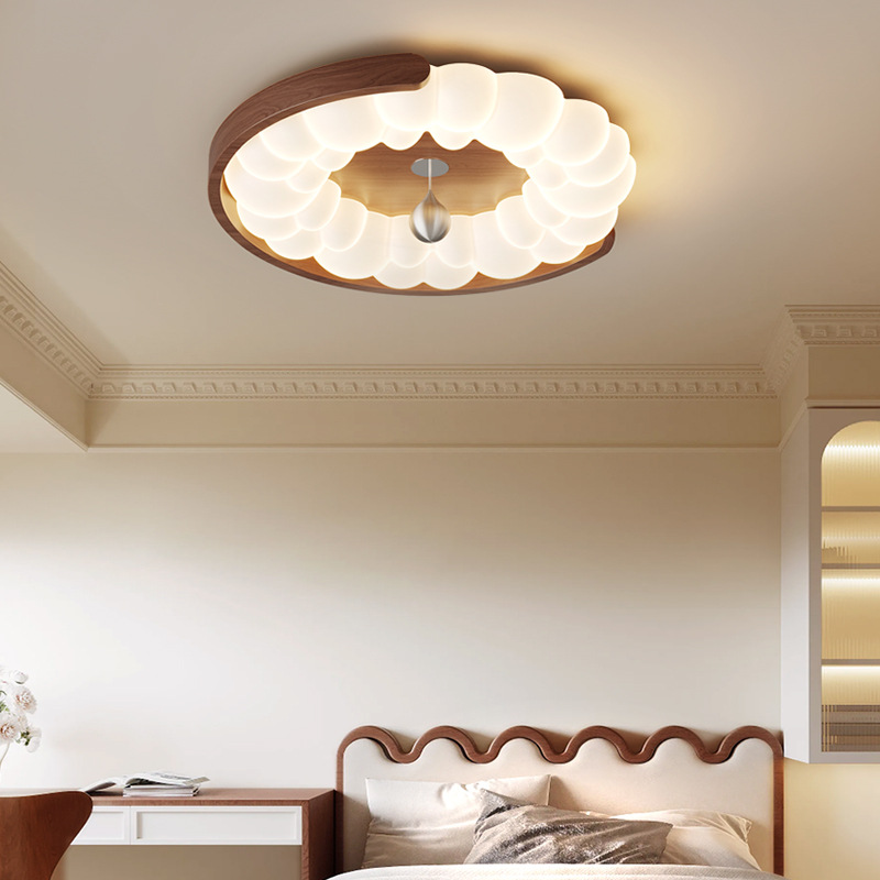 [Seleccionado] Estilo crema medieval francés, estilo retro wabi-ji, color nogal, dormitorio principal, burbuja, luz de techo de habitación