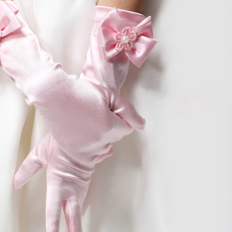 Muchacha de La Flor guantes boda accesorios vestido los niños arco rendimiento Yi nuofang Ventas Directas la fábrica