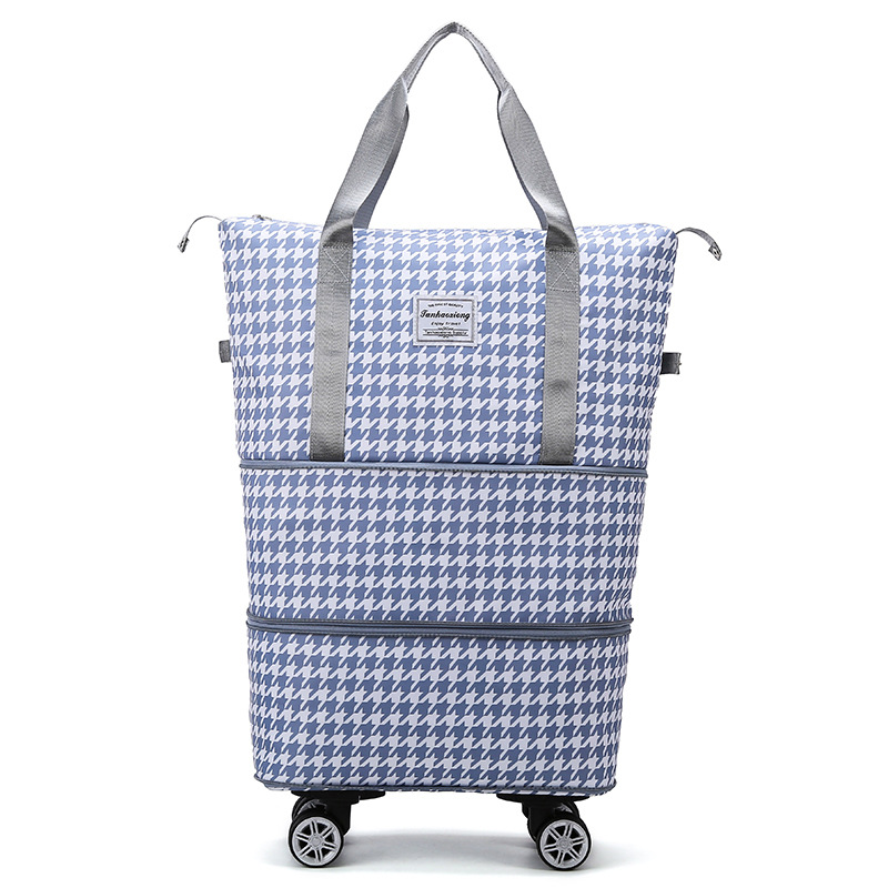 Nuevo bolso de viaje expandible de doble capa de separación en seco y húmedo de gran capacidad transfronterizo, bolso de equipaje con rueda universal portátil para mujer