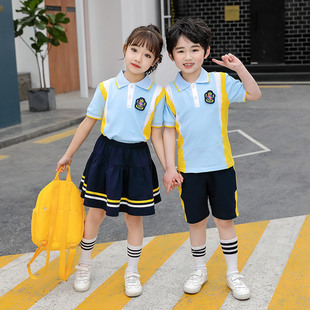 Kindergarten Summer Clothes Primary School Students' School Uniform Suit College Style Sports Class Clothes Children's Performance Suit Summer New Style