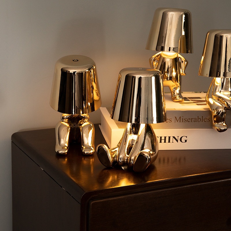 Ventas transfronterizas pequeñas lámparas de escritorio de oro recargable lámpara de noche decoración de lámparas de escritorio regalos de cumpleaños de vacaciones decoración image 3