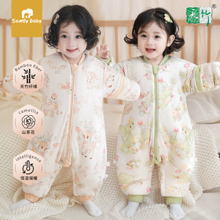 Baby Sleeping Bag Spring, Autumn and Winter Baby Thickeneded Split-Leg Constant Temperature Sleeping Bag Kidsren's Anti-Kick Quilt Artifact Universal for All Seasons
