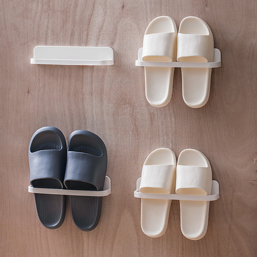 LEYIX multifunctional shelf wall-mounted shoe rack storage rack bathroom punch-free slipper rack towel rack storage rack