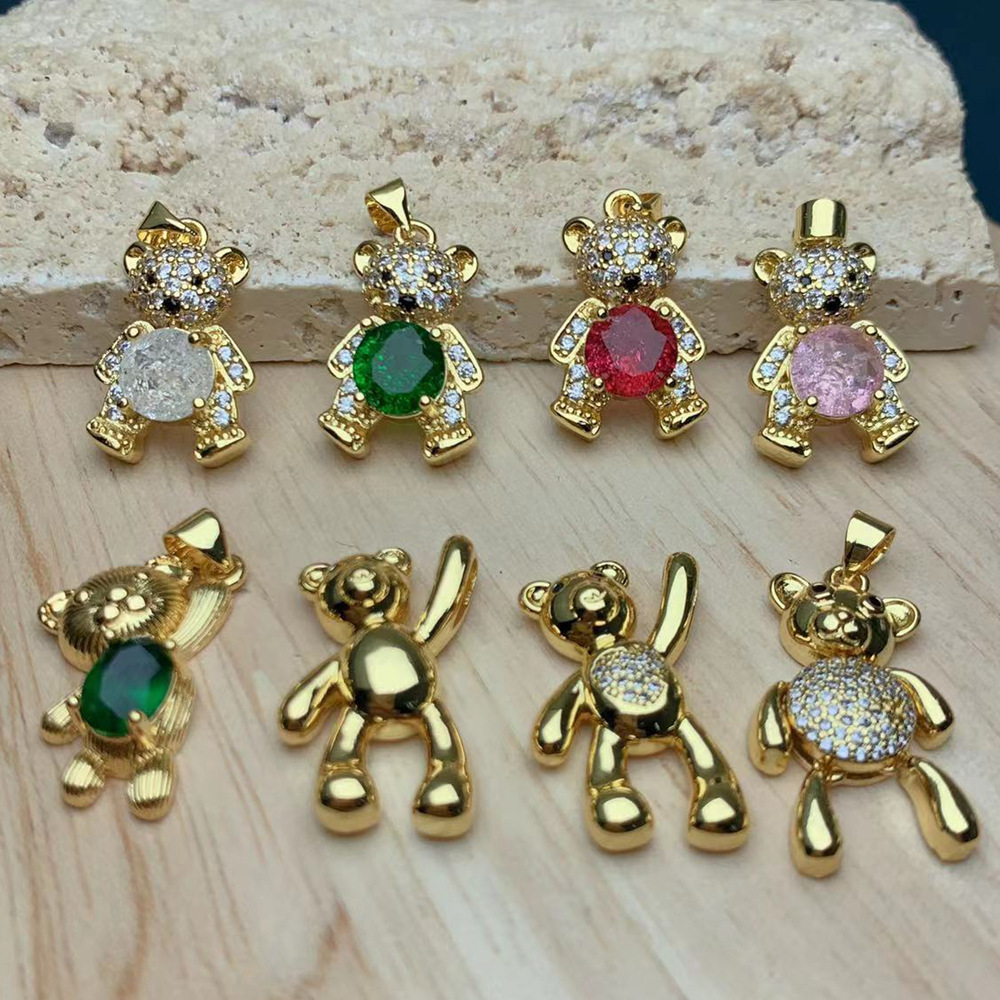 Cartoon Style Animal Copper Plating Inlay Rhinestones Charms display picture 1