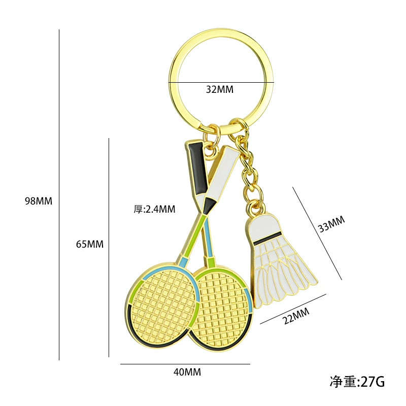Креативный реалистичный трехмерный теннисный,keychain для бадминтона, ракетка для настольного тенниса, подвеска, подарок на день рождения