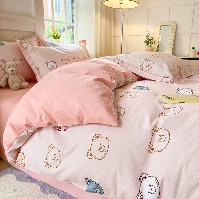 Nuevo 100% algodón de clase A algodón molido cuatro piezas de ropa de cama de cuatro estaciones gruesa dormitorio tres piezas de caja de regalo