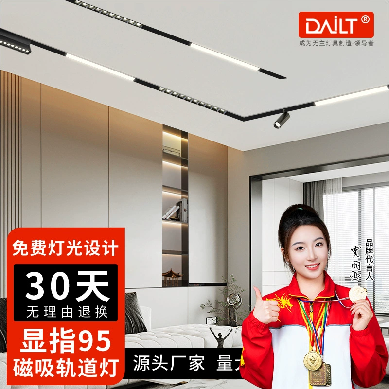 Магнитные светильники Тотальный светильник встраиваемый домовой гостиной смарт-решетка флуоресцентная лампа