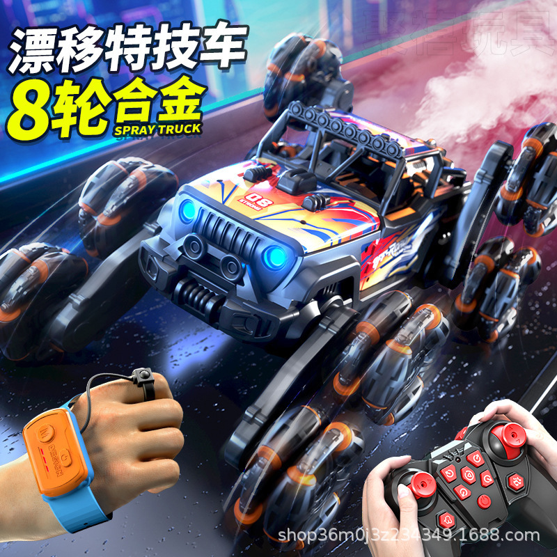 Children's remote control car gesture induction alloy deformation eight-wheel four-wheel drive racing off-road climbing car car toy wholesale